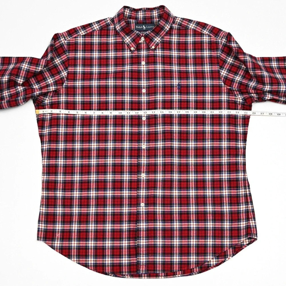 Vintage Polo Ralph Lauren Shirt Mens Plaid Button Down Oxford Cloth XL‎ Preppy